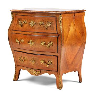 65. A rococo parquetry commode, Stockholm, later part 18th century.