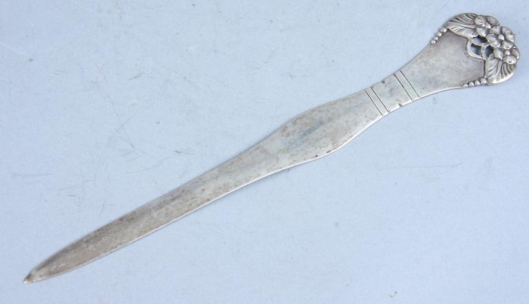 BREVKNIV, silver, imporstämplar, jugend, 1900-talets början.