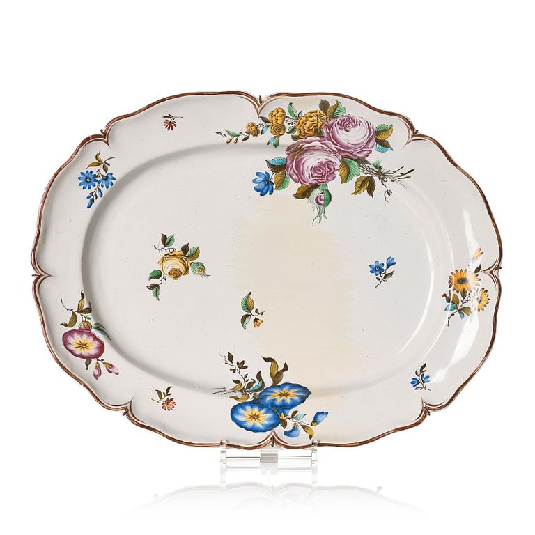 A Swedish Marieberge faience dish, 18th Century.