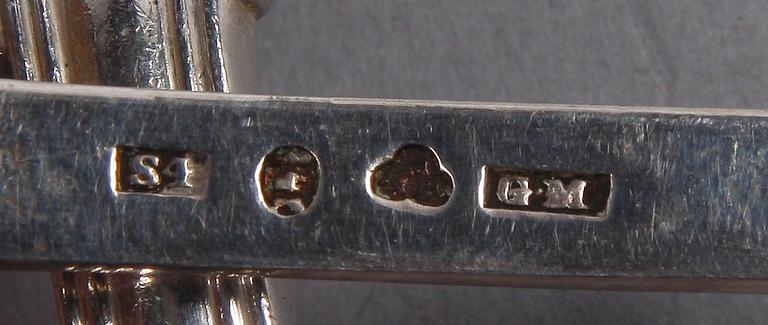 BESTICK, 23 delar, silver, Gustaf Theodor Folcker o Gustaf Möllenborg Stockholm 1847-59. Tot vikt 1425 gram.