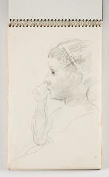 Lotte Laserstein, 10 små skissblock med teckningar.