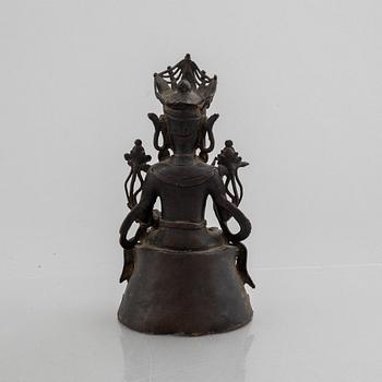 A bronze sculpture of Bodhisattva, Ming dynasty (1368-1644).