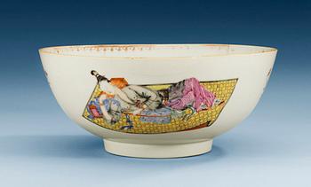 1400. A famille rose 'erotic' bowl, Qing dynasty, Qianlong (1736-95).