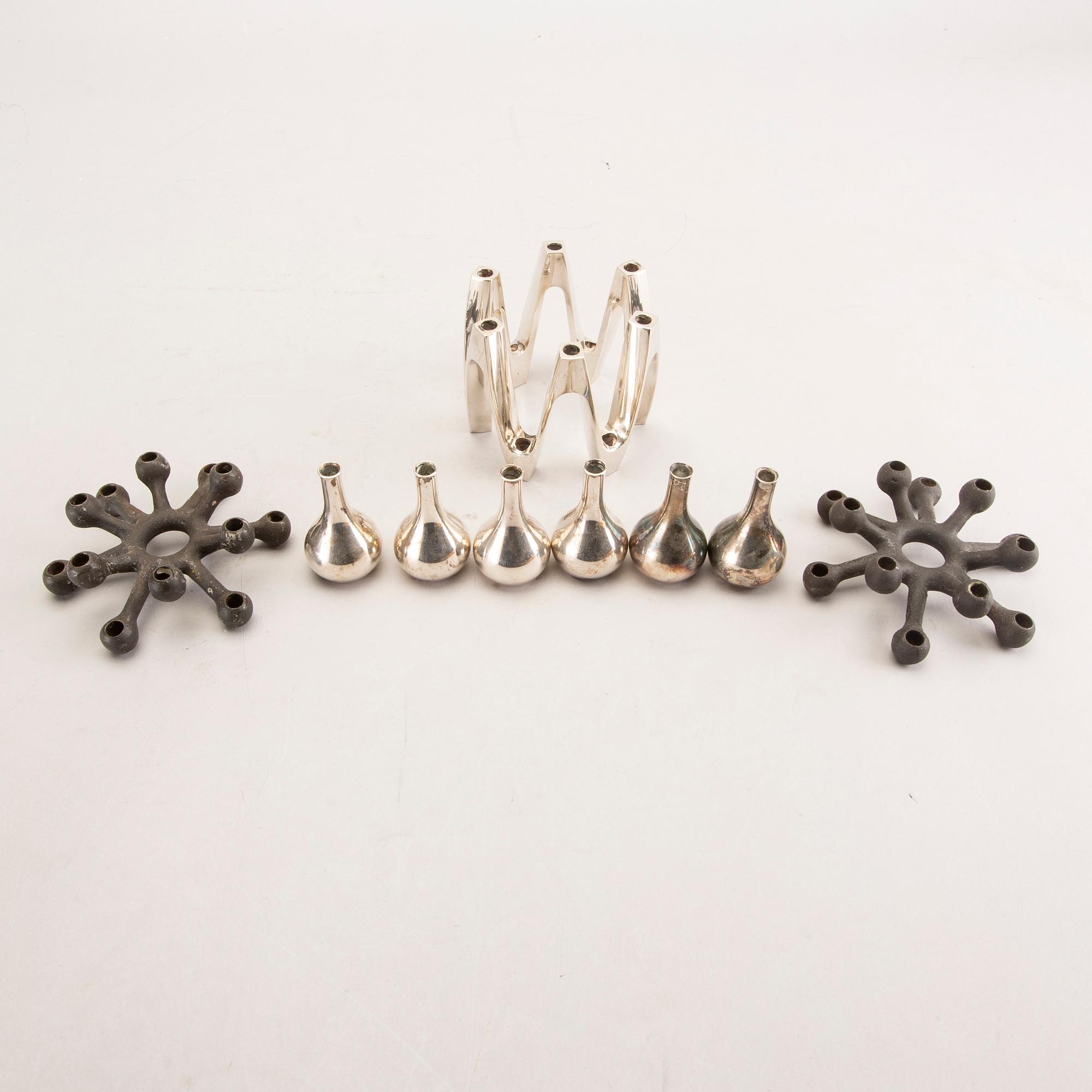 Jens Quistgaard, candle holder, 9 pcs, second half of the 20th century.