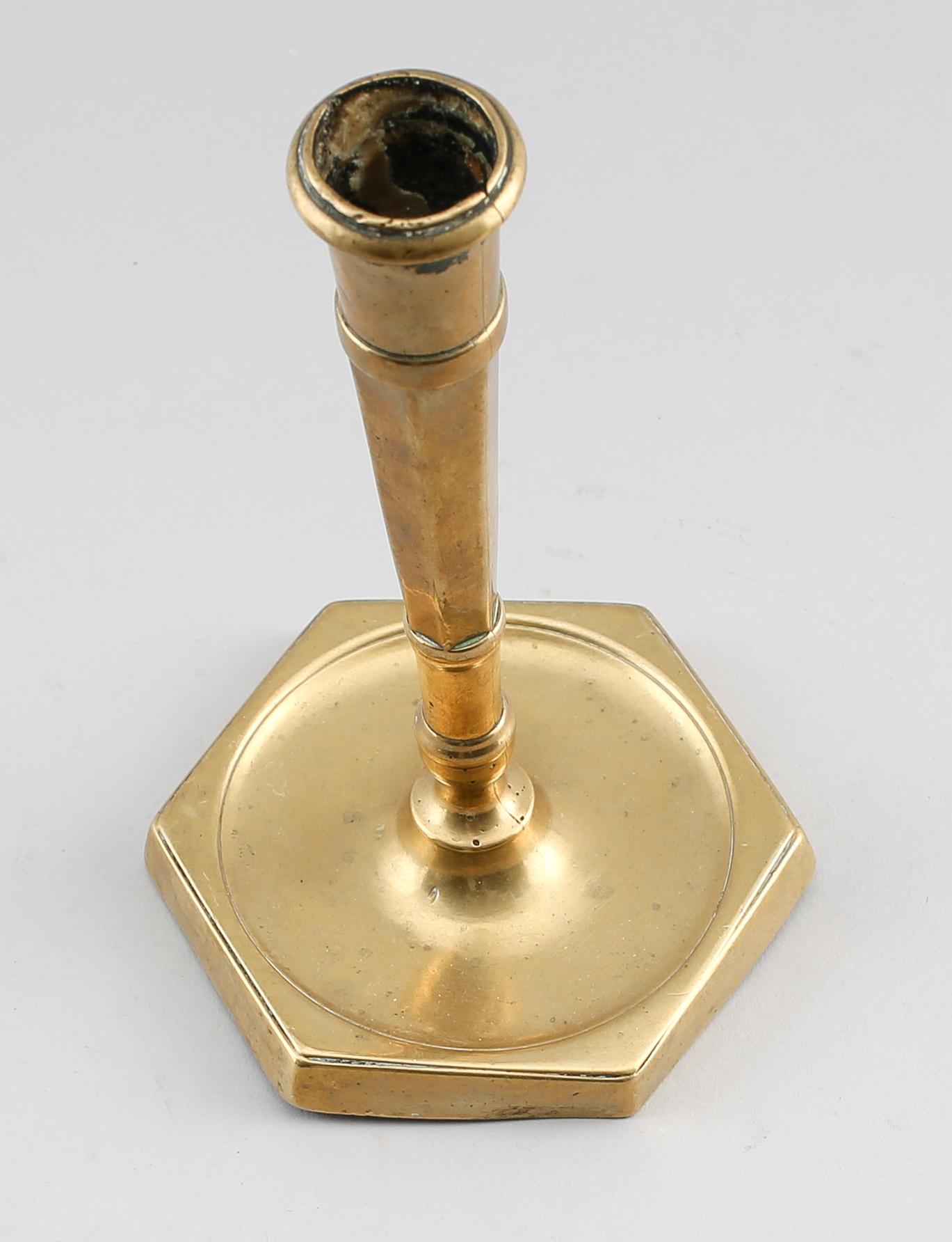 LJUSSTAKE, mässing, 1700-tal.