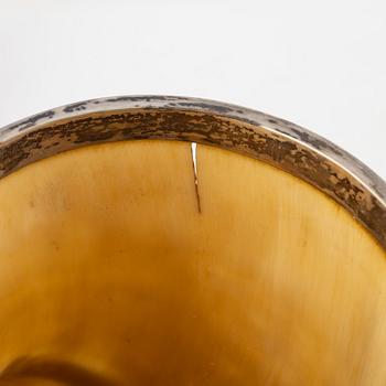 Dryckeshorn, horn och silver, Samuel Petterson & Carl Olof Holm,  Linköping, Norrköping, 1854-63.