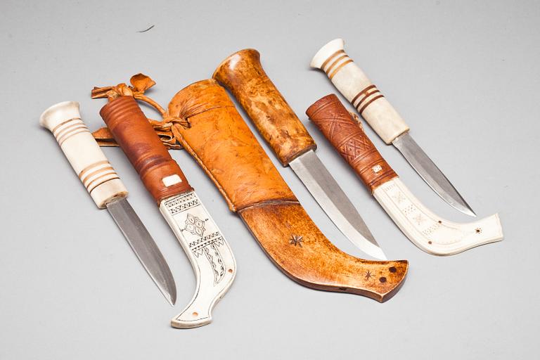 SAMEKNIVAR, 3 st. Monogramsignerade.