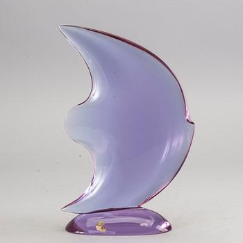 An 1950/60:s glass sculpture 'Pesce' by Flavio Poli for Seguso Vetri d’Arte, Murano Italy.
