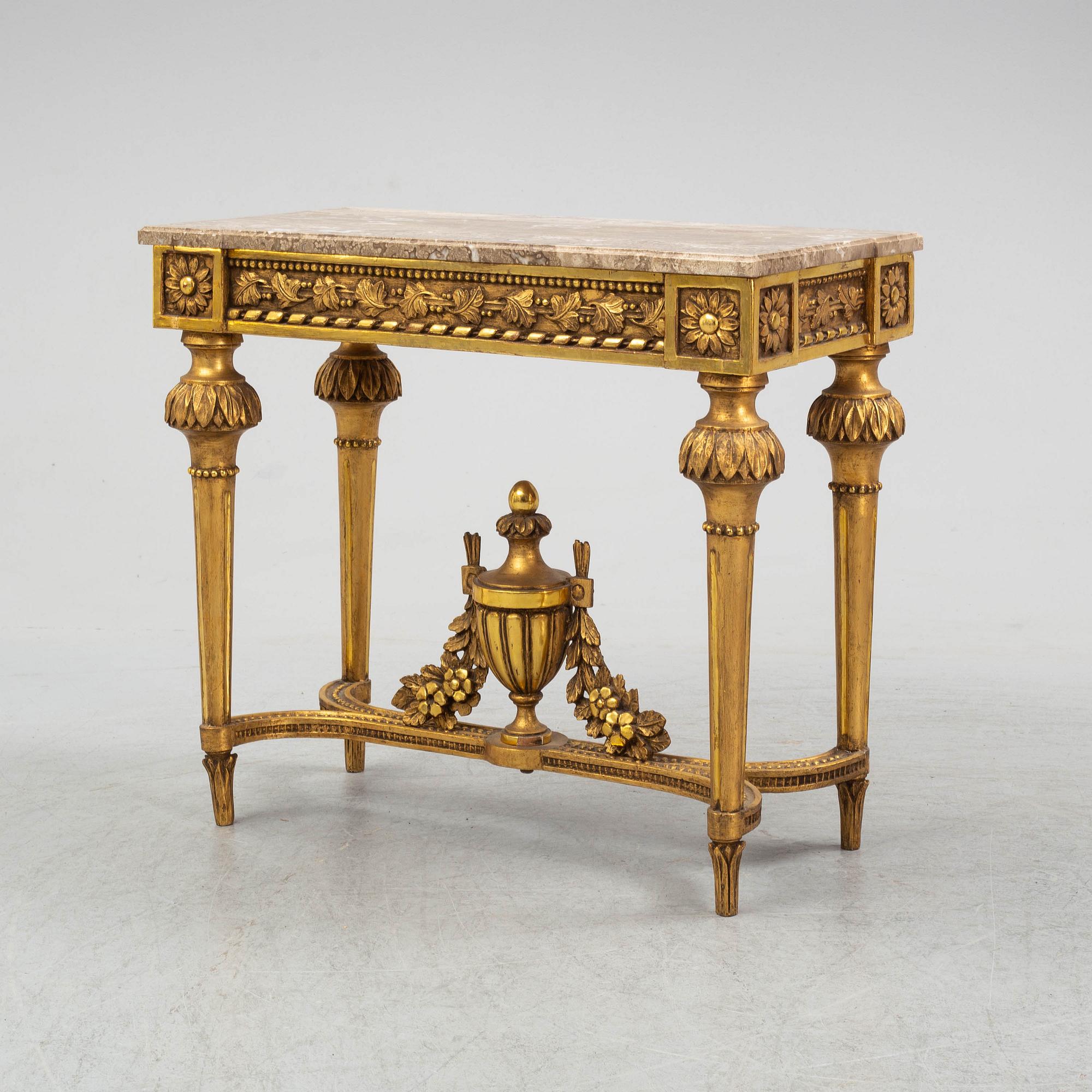 A Gustavian table, late 18th century.