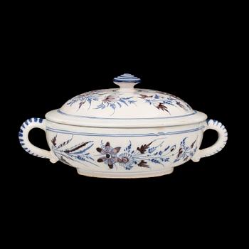 KALLSKÅL med LOCK, fajans, Rörstrand 1700-tal.