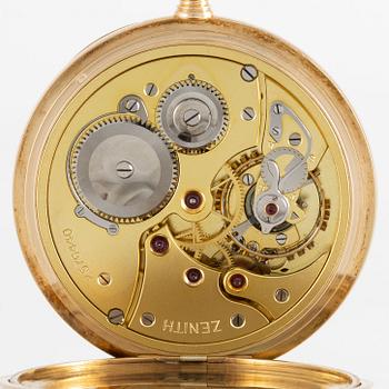 Pocket watch, Zenith, 14K gold, 50.5 mm.