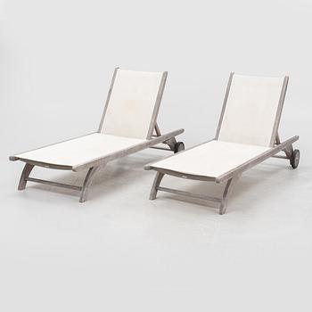 Däckstolar, ett par, "Columbus Sunbed", Skagerak, Danmark.