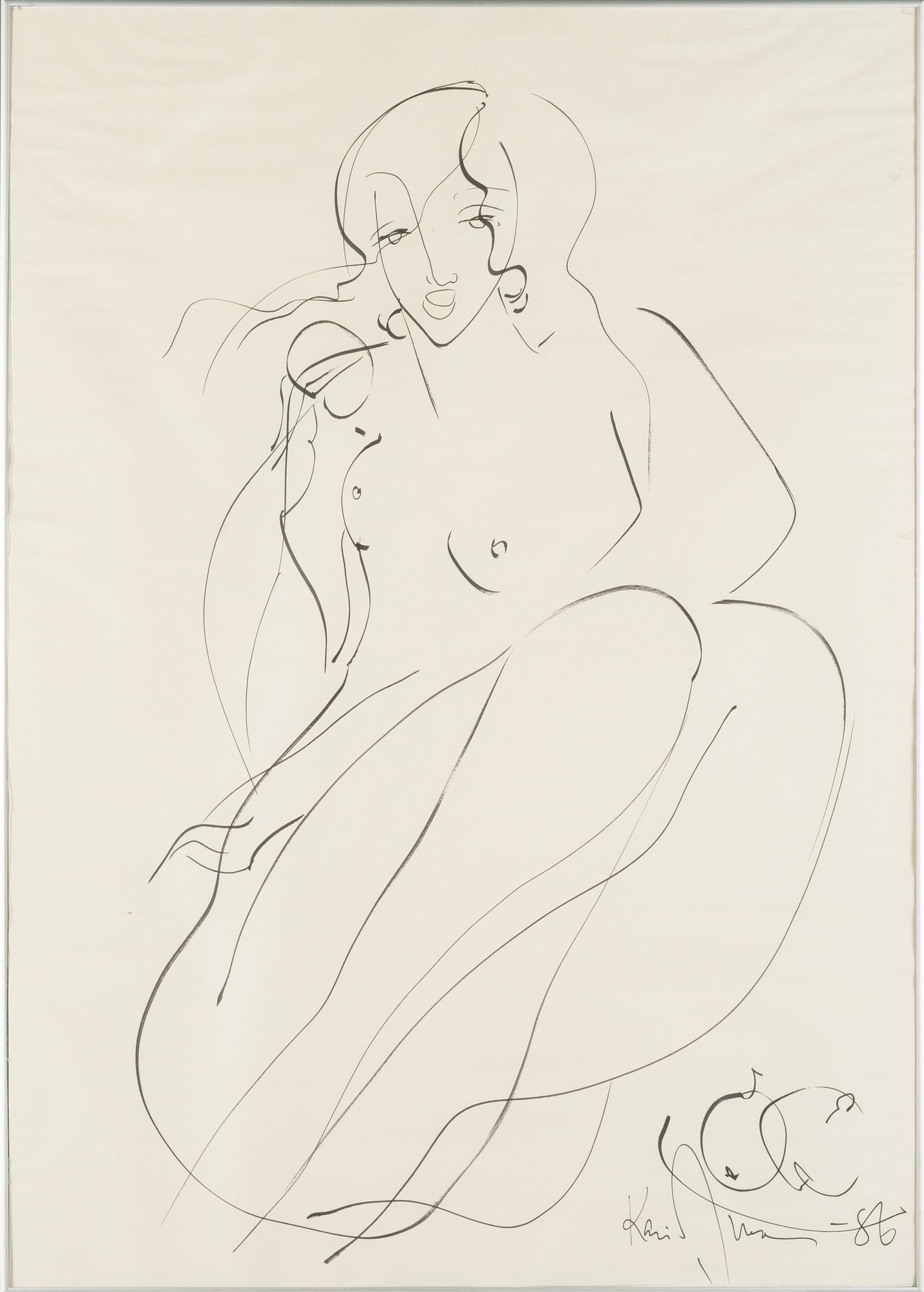 Kari Juva, ink, signed and dated -86.