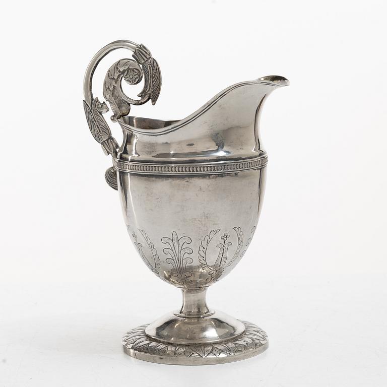 A Swedish early 19th century silver creamer, mark of Carl Petter Lampa, Stockholm 1828.