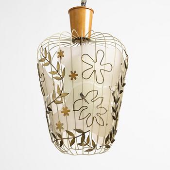 Hans Bergström, a rare ceiling lamp model "5A", ateljé Lyktan, Åhus, 1940s.