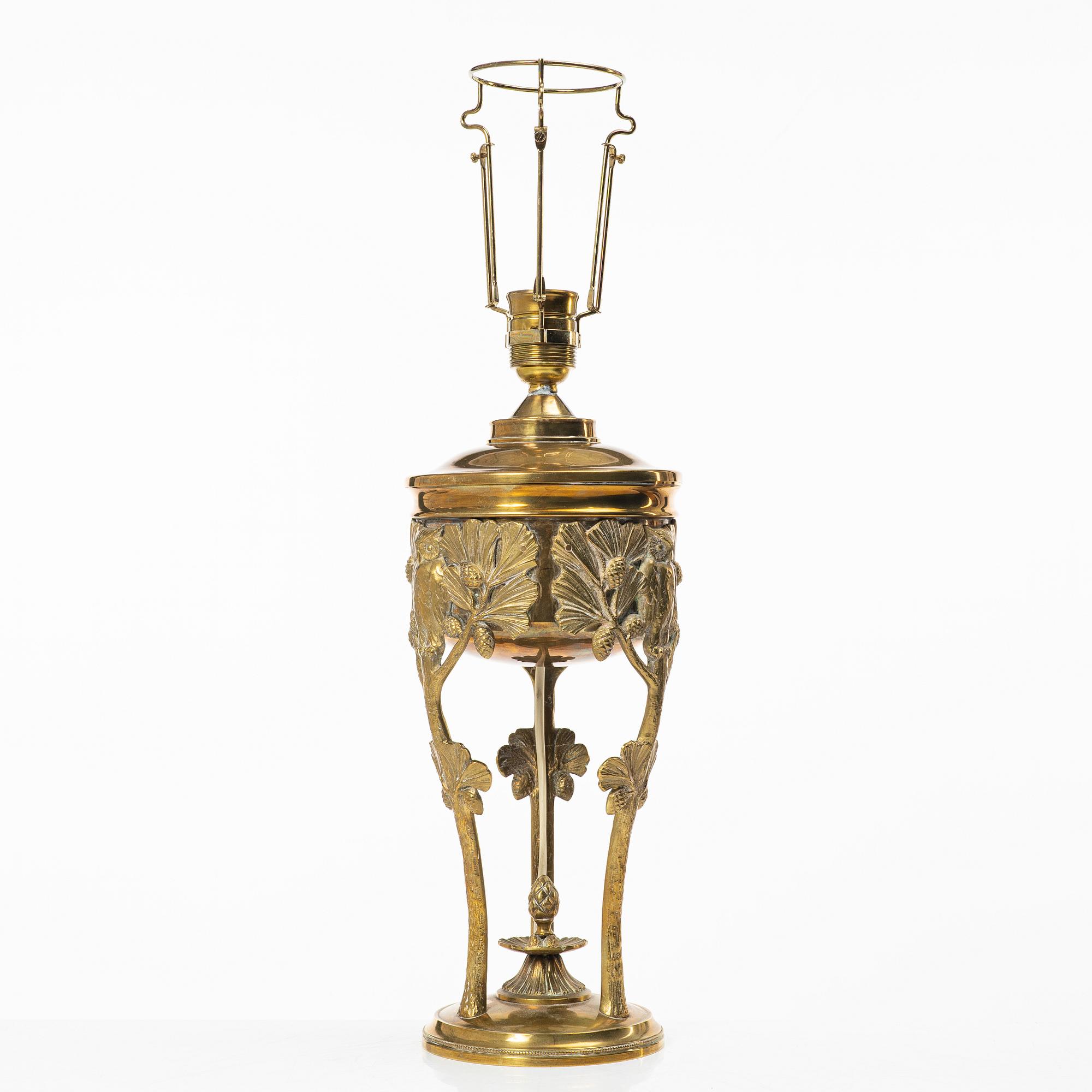 Table lamp, Jugend, Skultuna, around the year 1900.