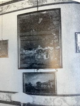 A Chinese Export mirror painting, Qing dynasty, 18th Century.
