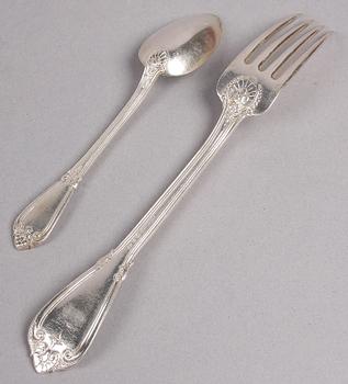 BESTICK, 24 st, silver, "Greque", Carl Andreas Kjernås, Göteborg, 1870-90-tal. Ca 1400 g.