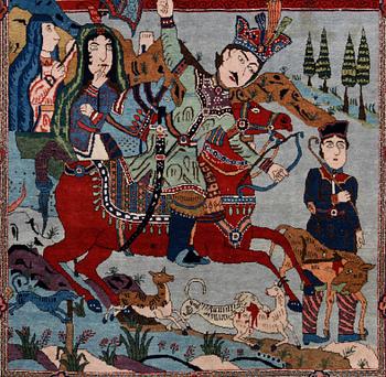 MATTA, old Keshan figural, ca 203 x 132 cm.