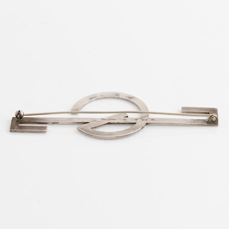 Wiwen Nilsson, monogrambrosch, silver.