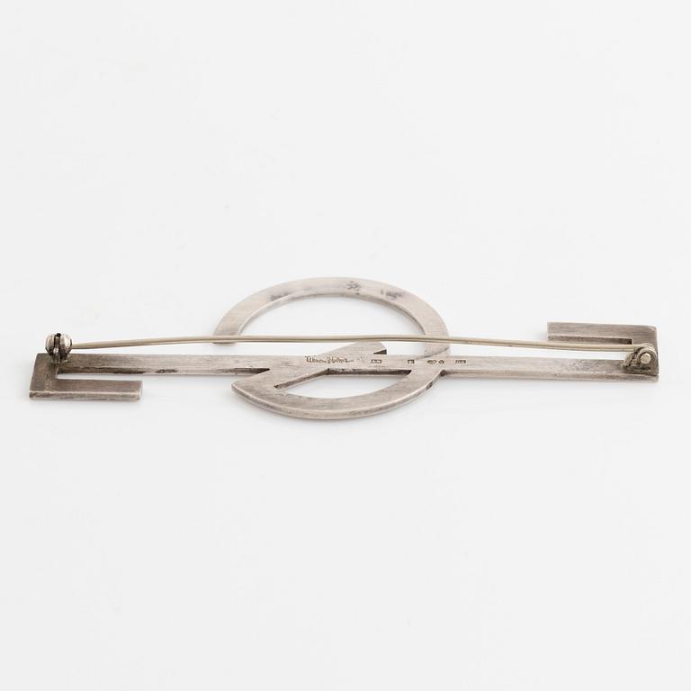 Wiwen Nilsson, silver monograme brooch.