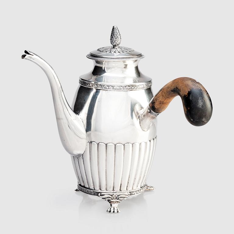 Carl Magnus Ryberg, kaffekanna, silver, Stockholm 1828.