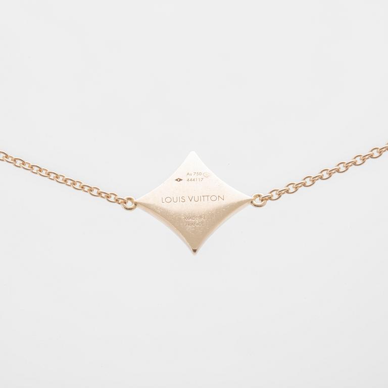 Louis Vuitton, "Blossom Sautoir" Necklace in 18K Rose Gold with Diamonds and Mother-of-Pearl.