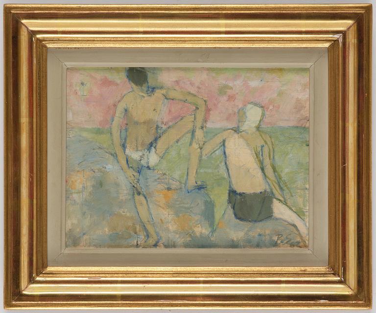 Ragnar Sandberg, Bathing on a cliff.