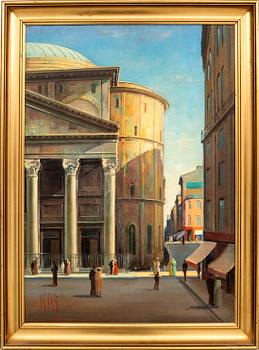 Unknown artist 20th century, oil on canvas signed.