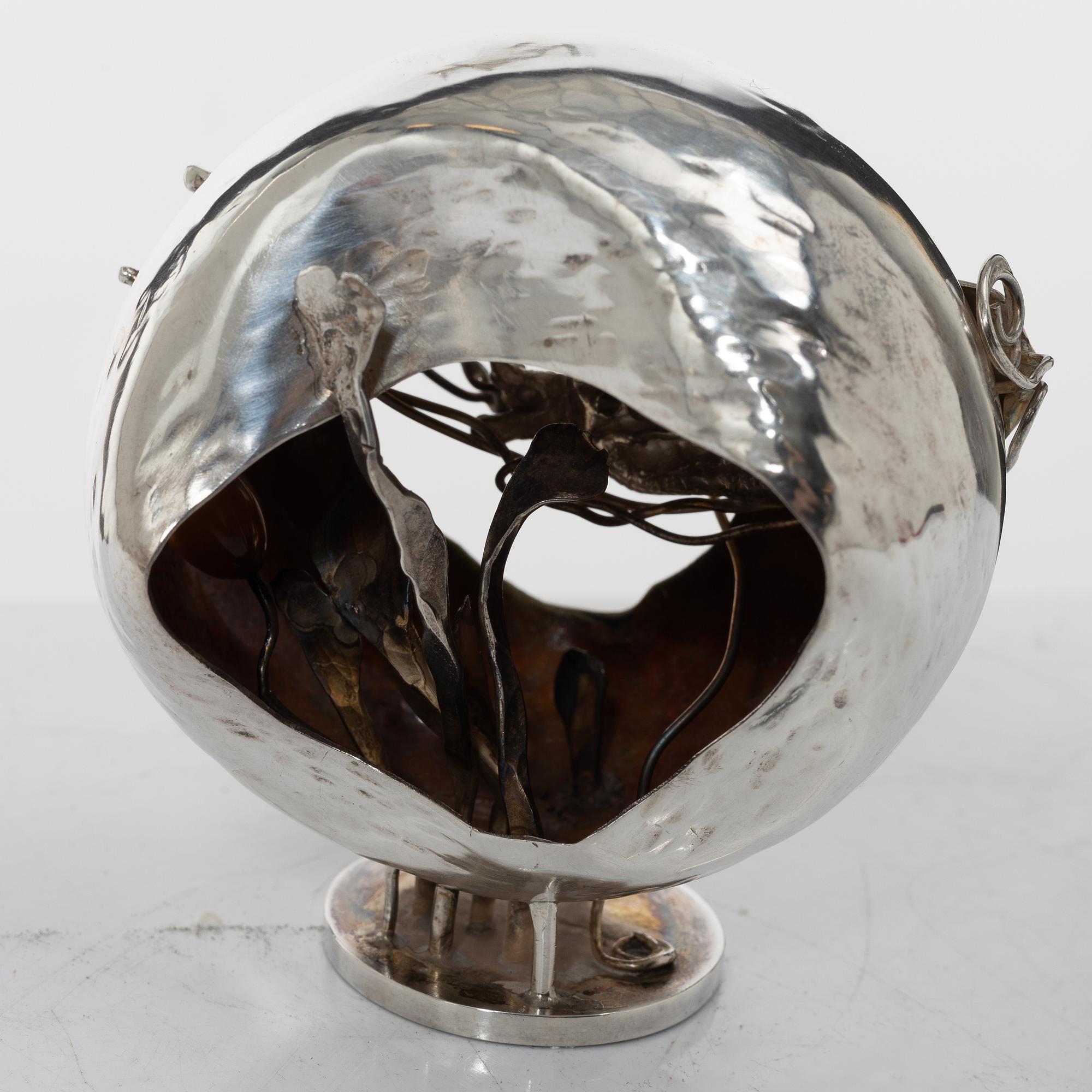 Lars Arby, A silver sculpture, mark of Lars Arby, Gothenburg, Sweden 1969.