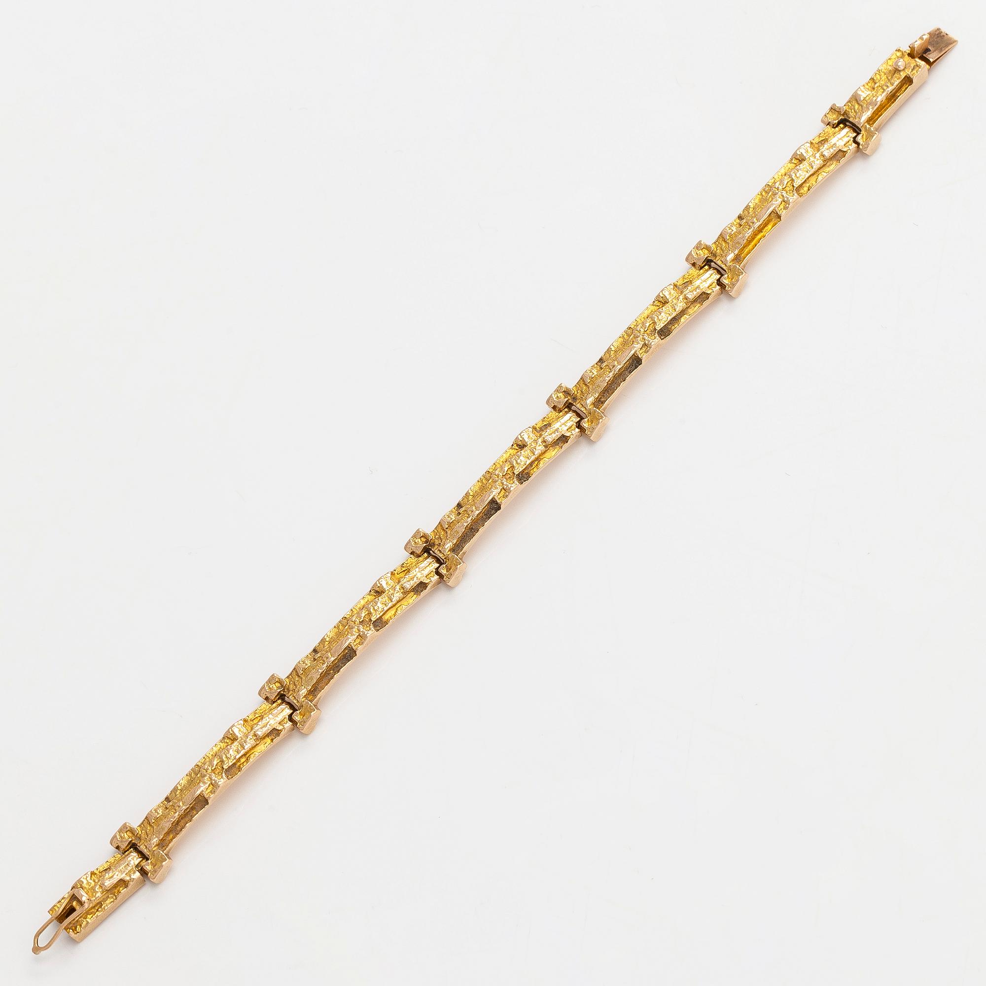 Björn Weckström, a 14K gold bracelet 'Tundra' for Lapponia 1973.