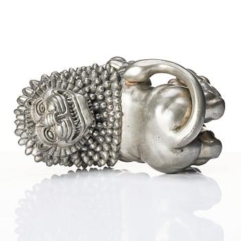 Anna Petrus, a pewter sculpture of a lion, Firma Svenskt Tenn, Stockholm, mid-20th century.