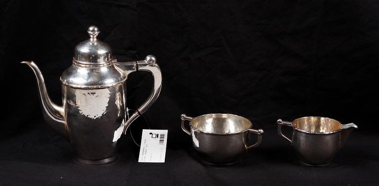 KAFFESERVIS, 3 delar. Silver, Köpenhamn, Danmark, 1920.