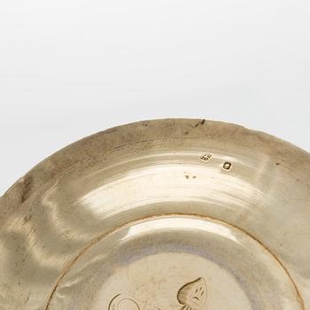 Nattvardskalk med paten, silver, Paris 1798-1809 och Frankrike 1800-tal. I schatull.