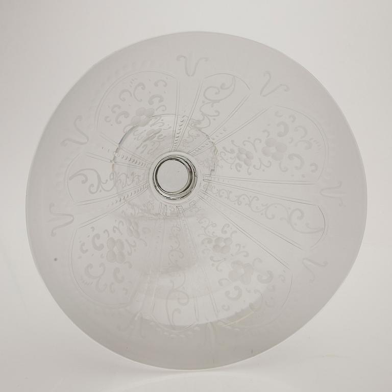 Edward Hald, Glasses, 2 pcs, Orrefors and Kosta Boda, 1920s.