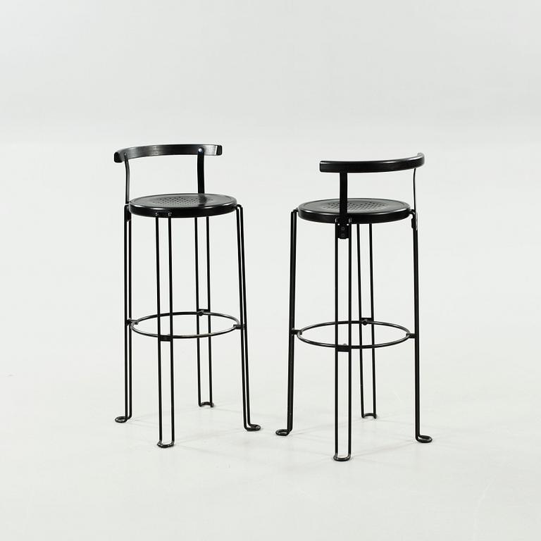 Four "B4-82" bar stools from the Oblado series, designed by Börje Lindau for Blå Station, late 20th century.