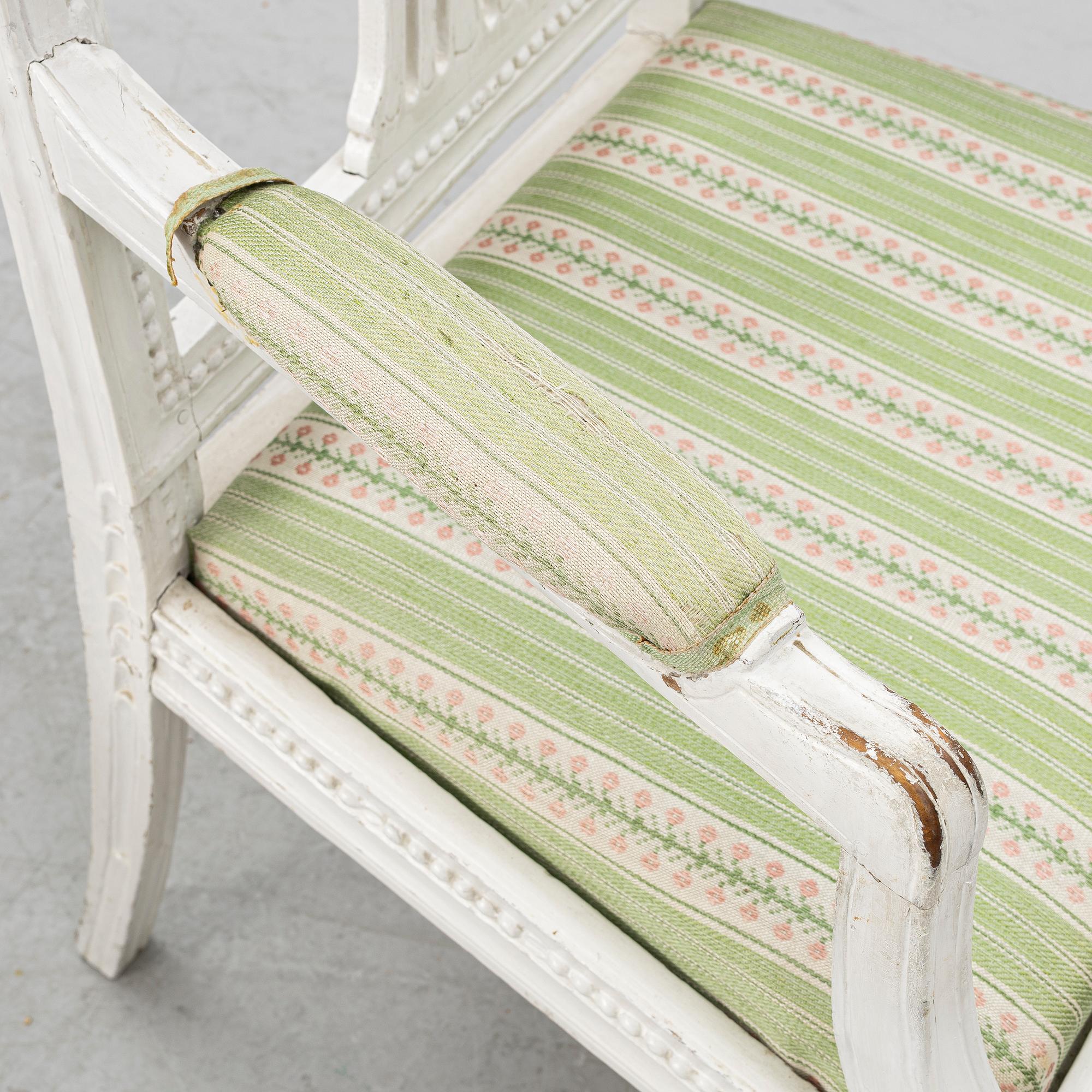Armchairs, a pair, Gustavian, Lindome, 19th century.