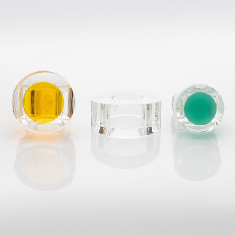 Siv Lagerström, three acrylic plastic rings, 1970s.