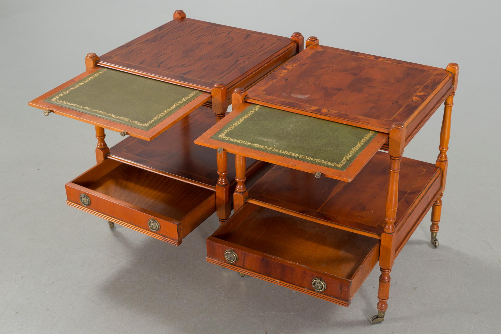 A pair of English style side tables from the second half of the 20th century.