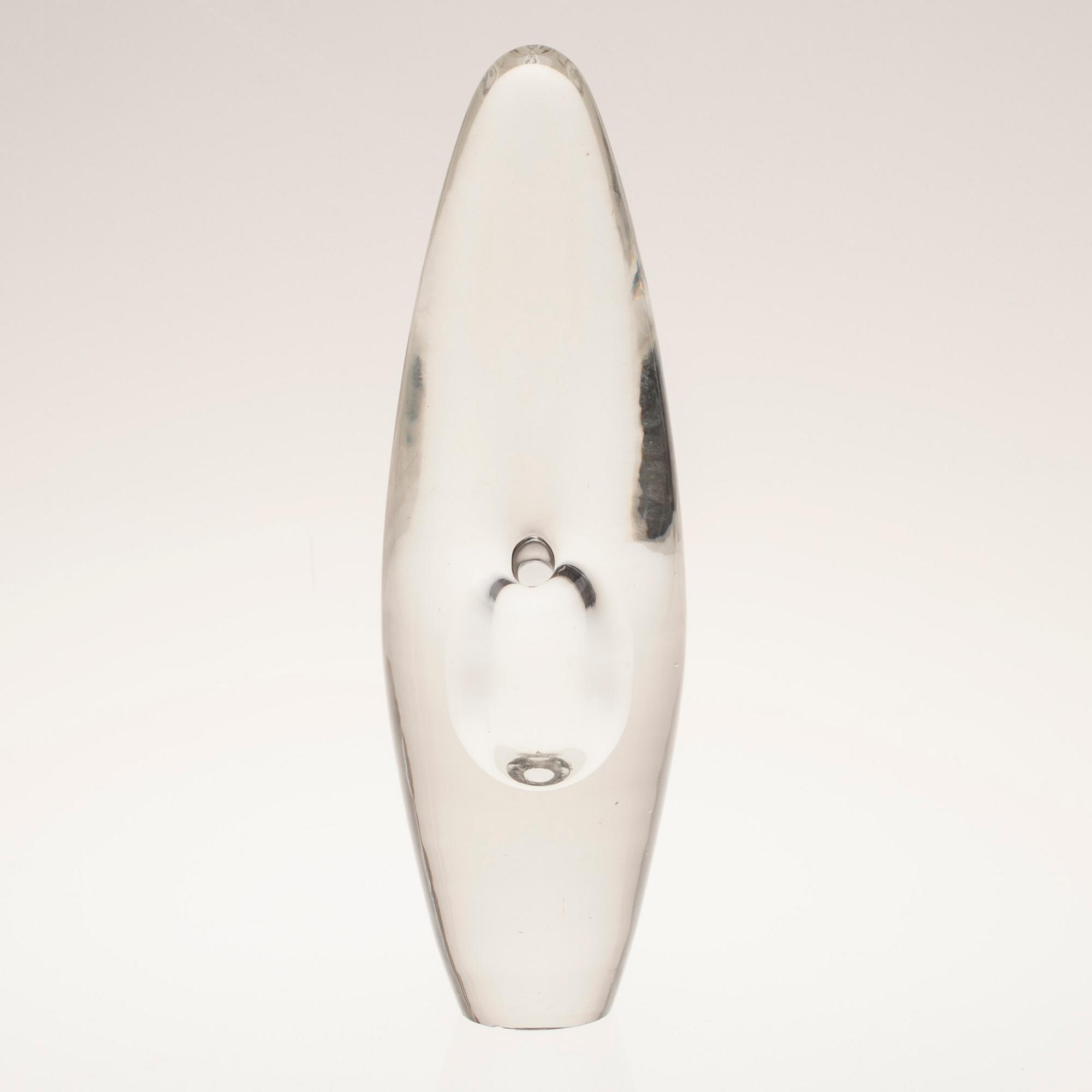 SKULPTUR, glas, "Orkidé", signerad Timo Sarpaneva, Iittala.