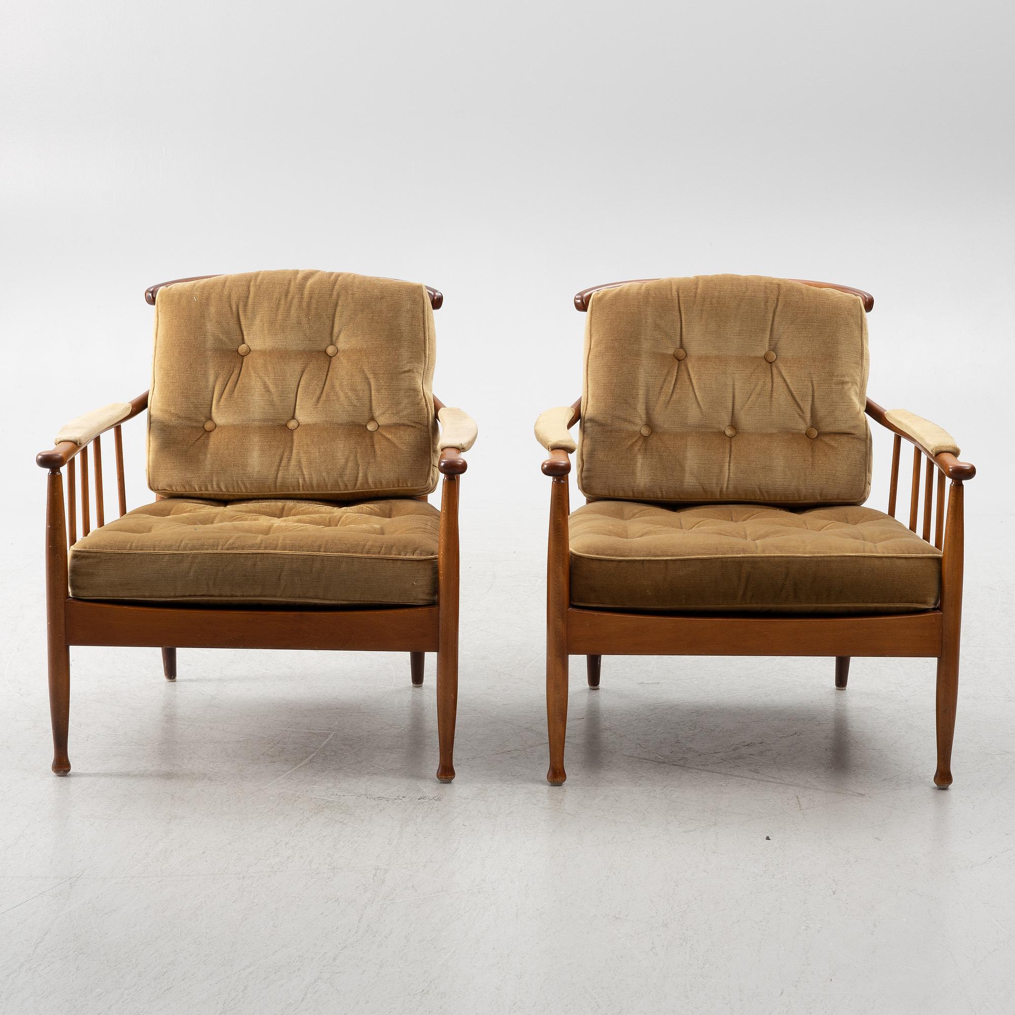 Kerstin Hörlin-Holmquist, a pair of 'Skrindan' armchairs, OPE-Möbler, late 20th Century.