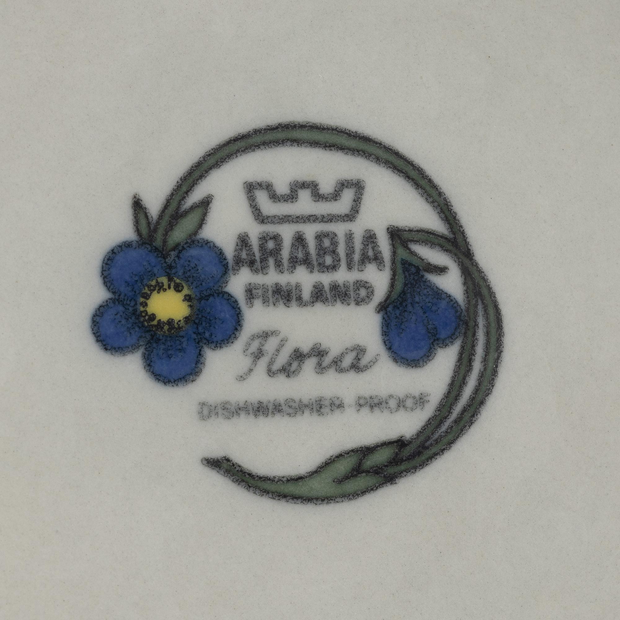Esteri Tomula, matservis, 34 delar, porslin, "Flora", Arabia, Finland.