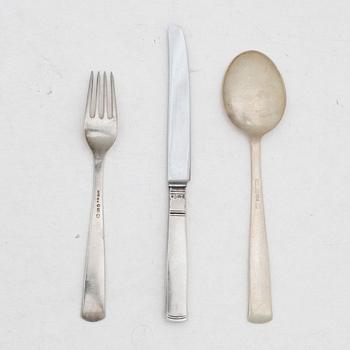 Jacob Ängman, Cutlery set, 36 pieces, silver, “Rosenholm”, GAB.