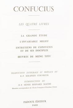 CONFUCIUS, LES QUARTRE LIVRES... av Seraphin Couvreur och Henri Bernard Maitre,  248/800.