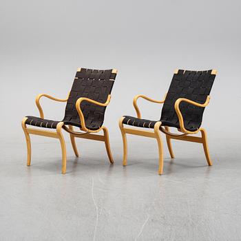 Bruno Mathsson, a pair of 'Mina' beech easy chairs, Bruno Mathsson International, Värnamo, 1995-96.