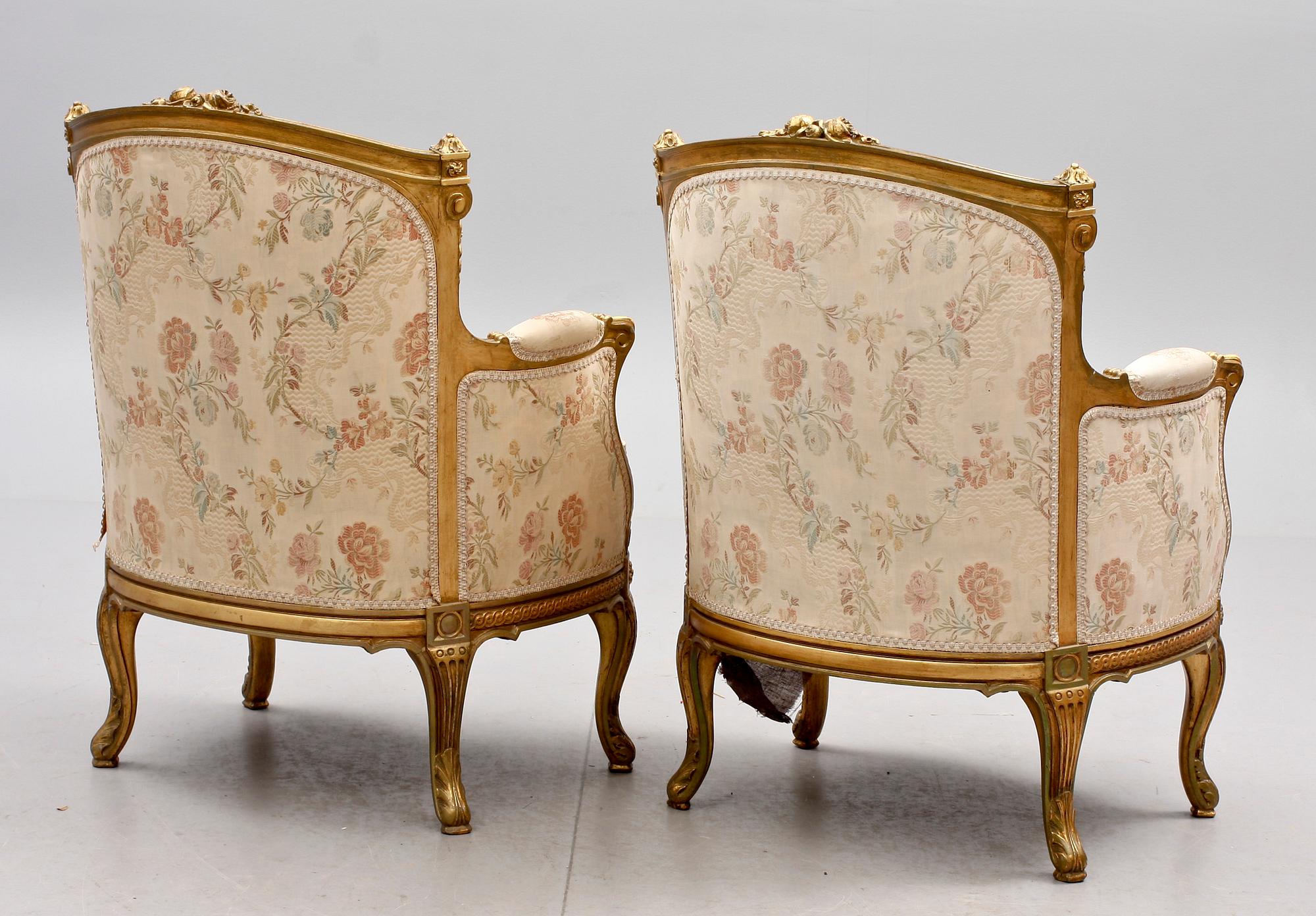 SALONGSGRUPP, 3 delar, eklektisk stil, 1900-tal.