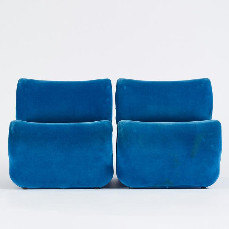 Jan Ekselius, a pair of lounge chairs, 'Etcetera', J.O. Carlssons Möbel AB, Vetlanda, 1960-70s.