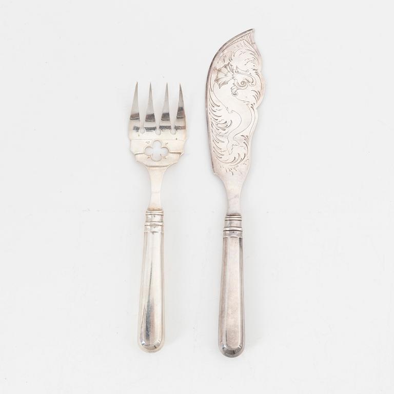 A pair silver serving cutlery, Tallinn 1882.