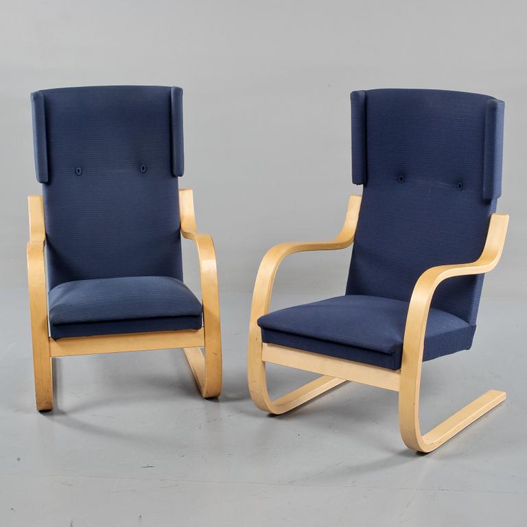 FÅTÖLJER, ett par, modell 401", Alvar Aalto, Artek, modell formgiven 1947.