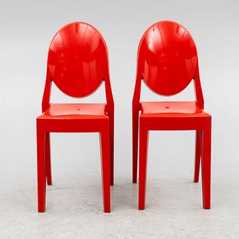 Philippe Starck, a pair of red chairs, "Victoria Ghost", Kartell.